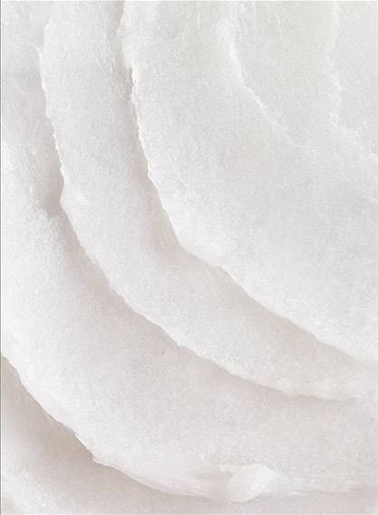 깨끗한 하얀색 질감을 가진 장면으로, 이 질감은 Solver 디쉬바의 주 원료 중 하나인 코코넛 오일의 부드러운 느낌을 표현함. 자연스럽고 순수한 원료를 사용한 제품임을 시각적으로 강조하고 있음