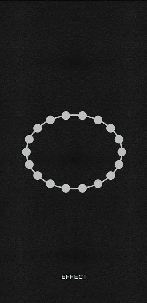 검은 배경에 둥근 도트 원이 반복된 형태의 패턴이 보임. 도트 서클은 Solver 디쉬바의 효과와 존재감을 강조하는 디자인 요소로 사용되었음